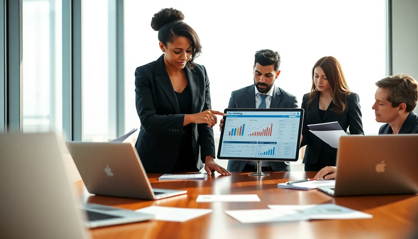 diverse team discussing tax liability strategies in a modern office.